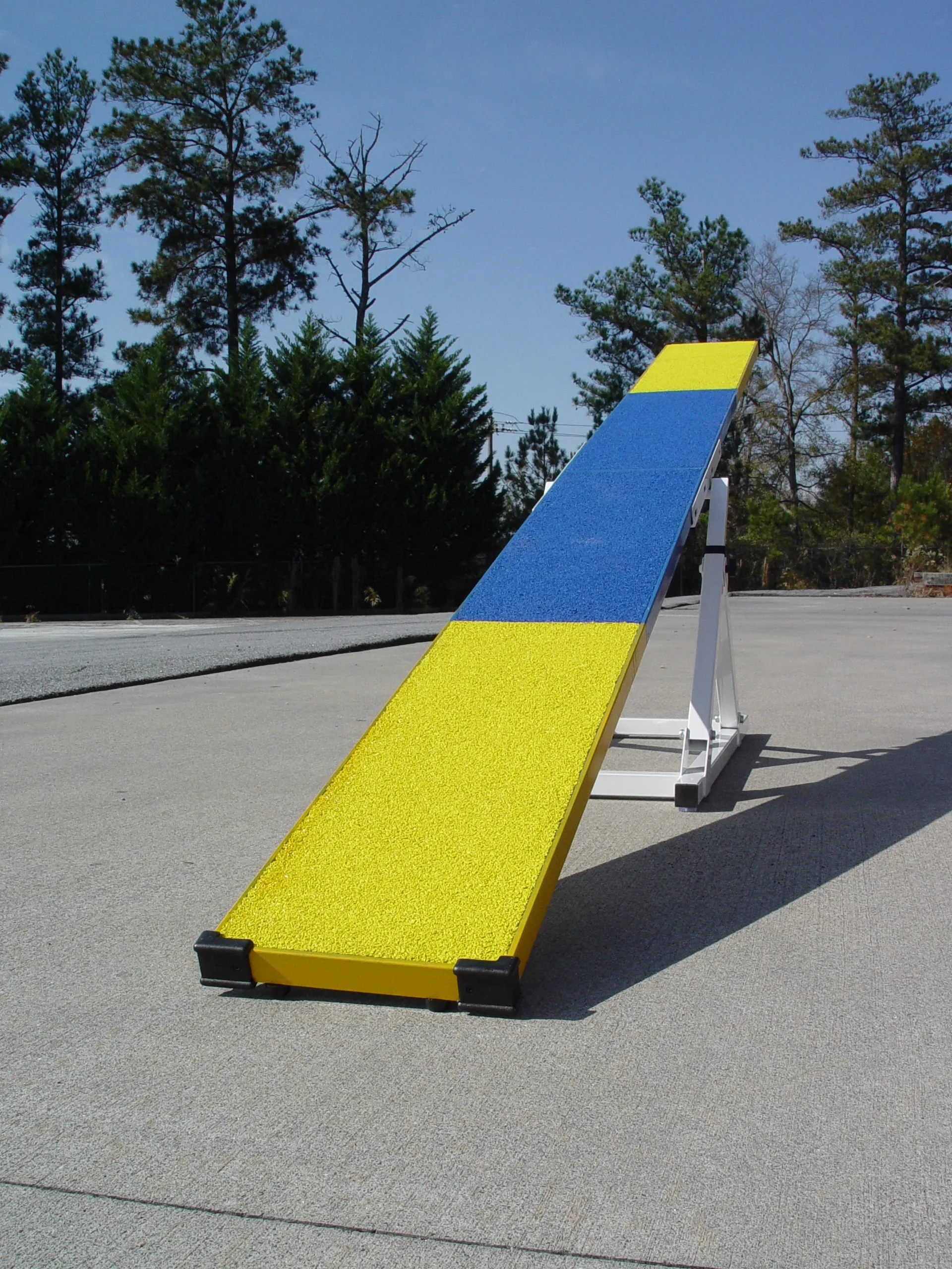 *12’ Dog Agility See-Saw, Rubber Top, Blue/Yellow
