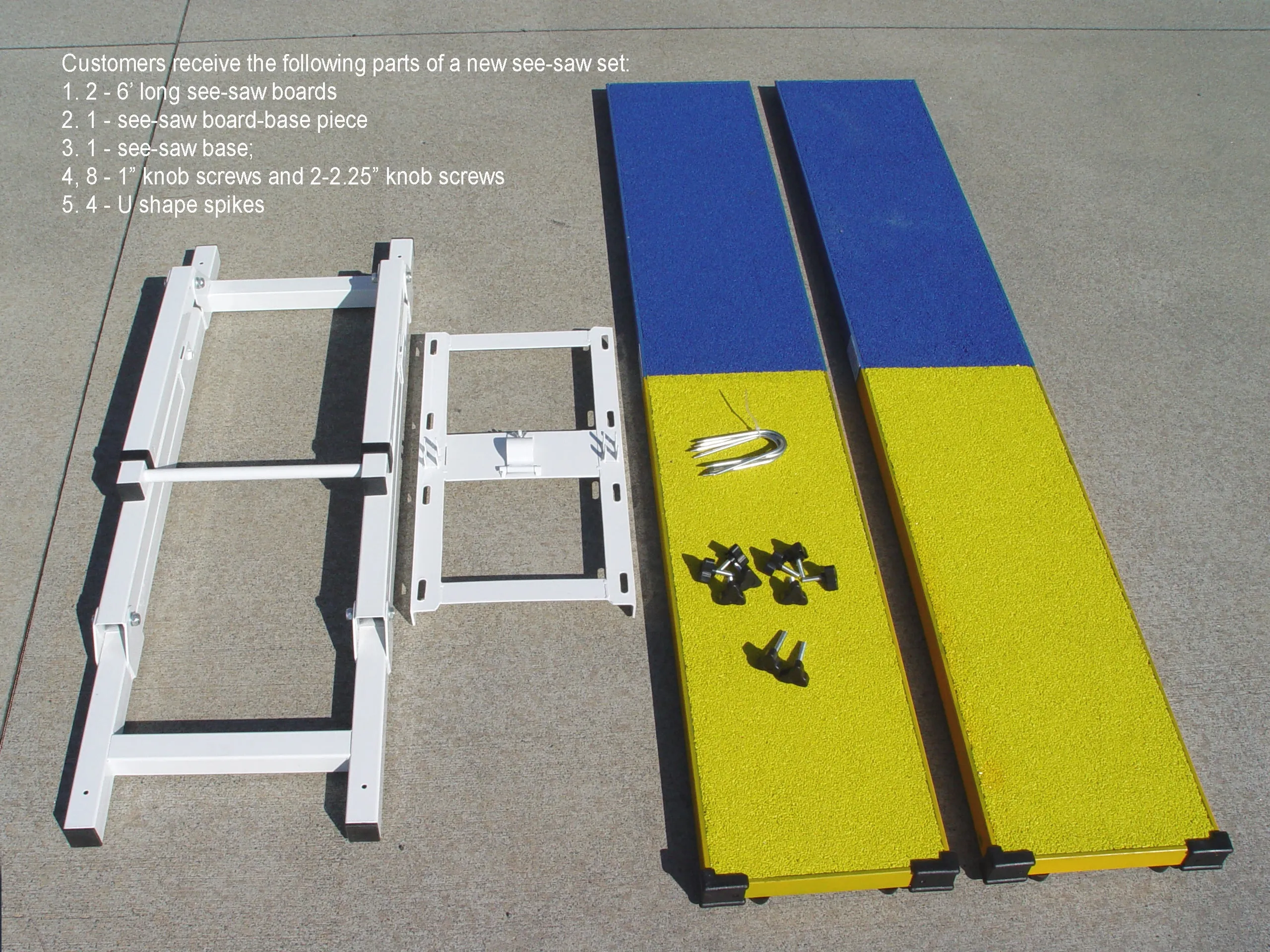 *12’ Dog Agility See-Saw, Rubber Top, Blue/Yellow