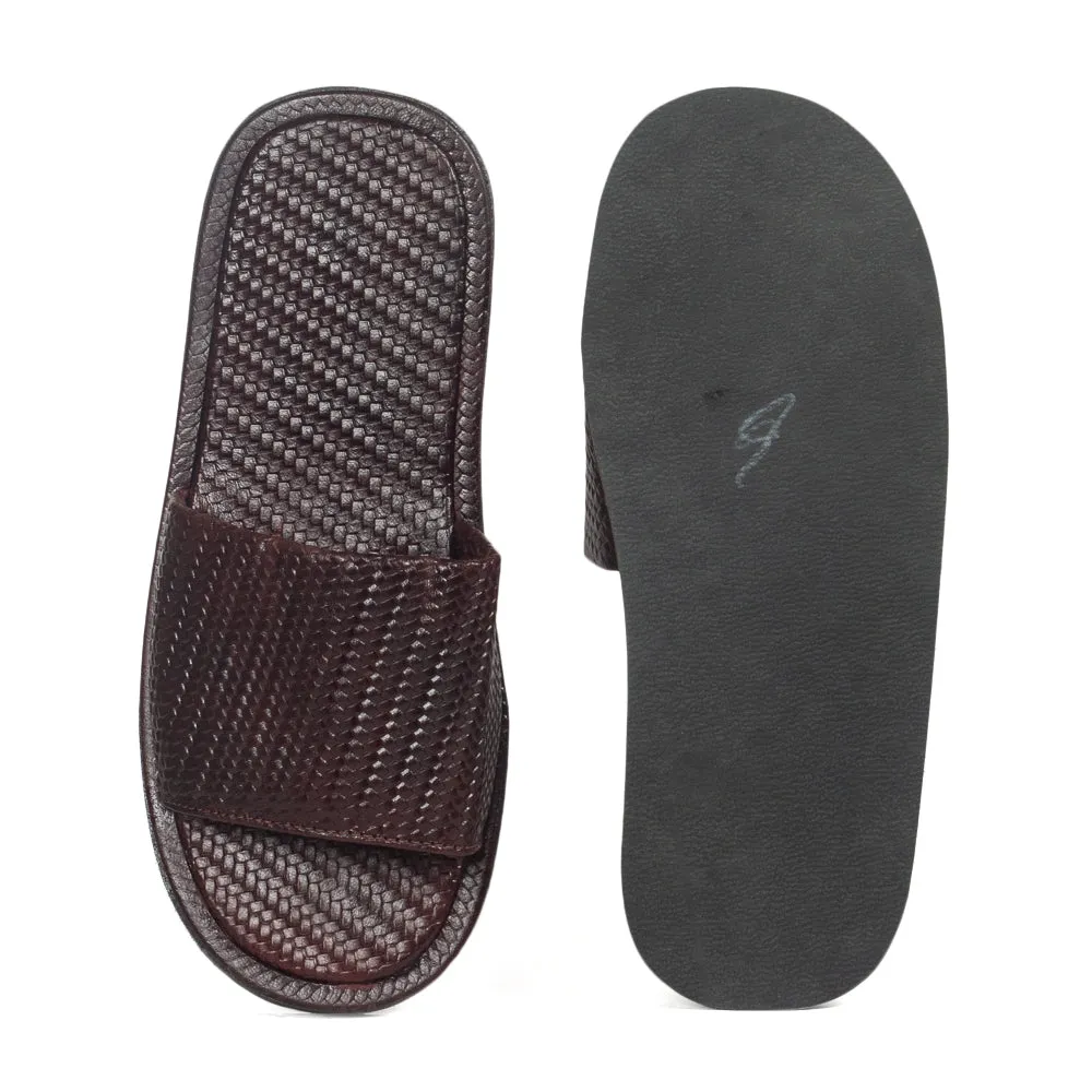 3D Textured Domani Slippers Men (Brown)