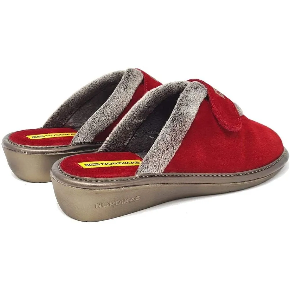 Afelpado Red 6347-80 Nordikas Comfy Slide Slippers