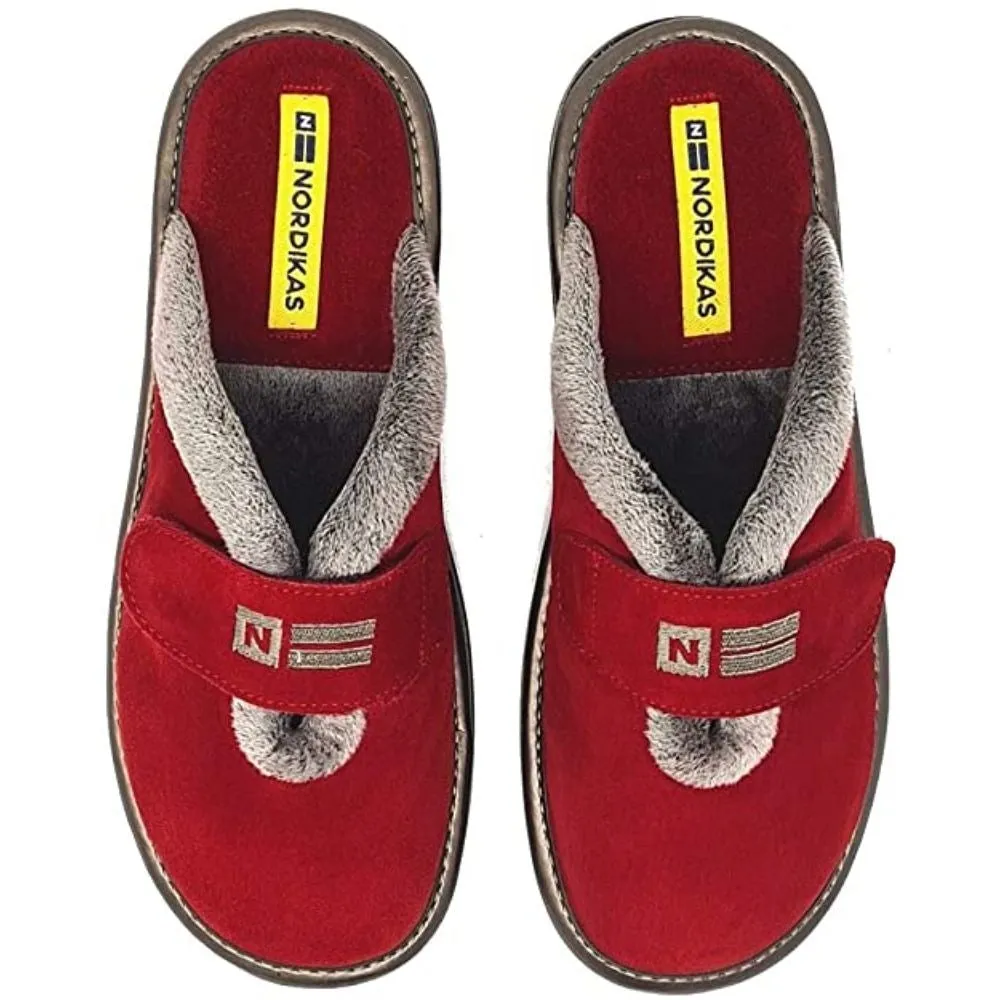 Afelpado Red 6347-80 Nordikas Comfy Slide Slippers