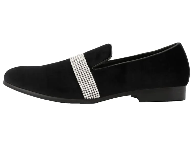 Amali Monarch Regal Noir Velvet Loafers Men’s Black Velvet