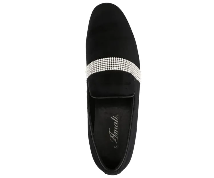 Amali Monarch Regal Noir Velvet Loafers Men’s Black Velvet