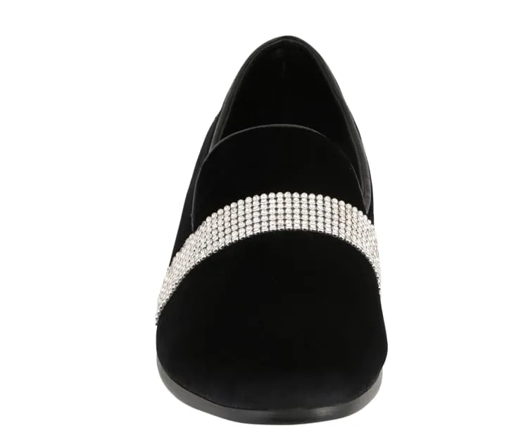 Amali Monarch Regal Noir Velvet Loafers Men’s Black Velvet