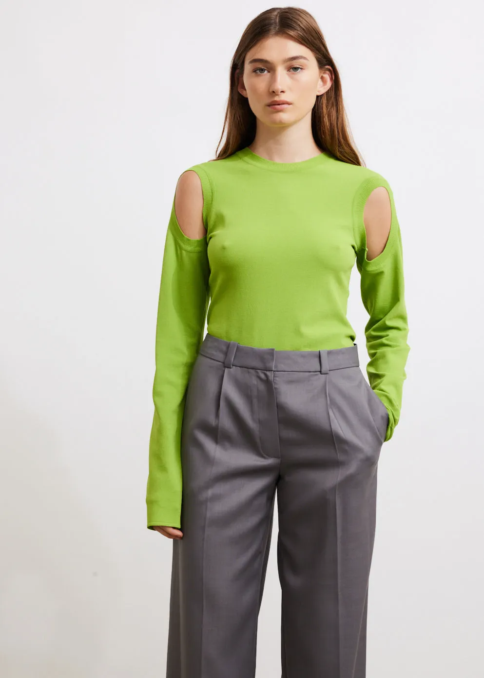 Armhole Long Sleeve Knit Sweater