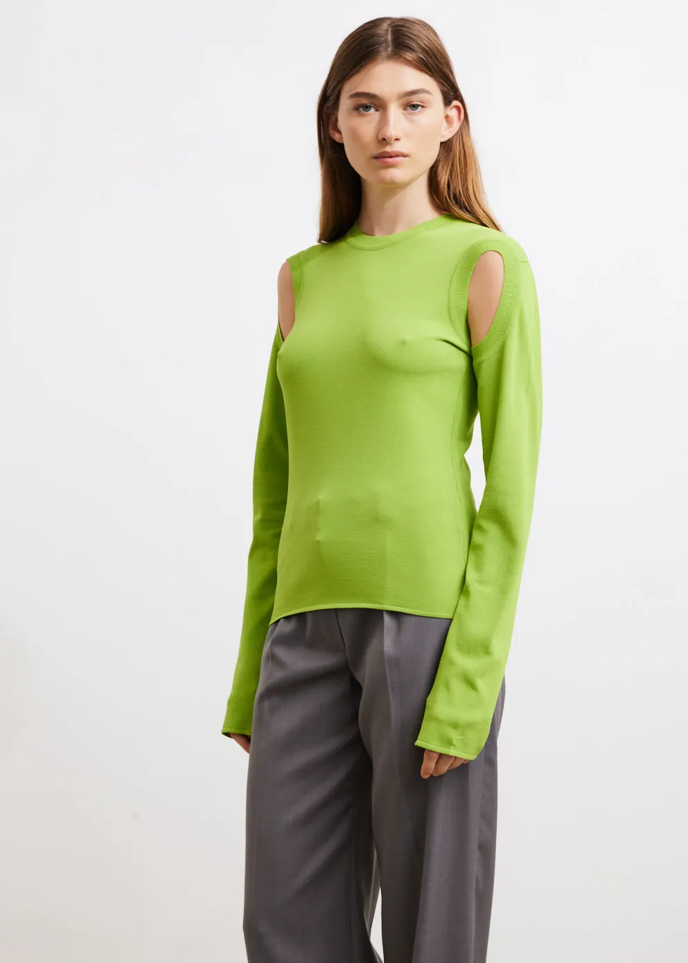 Armhole Long Sleeve Knit Sweater