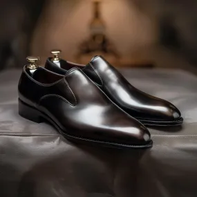Black Leather Pointed Shape Business Elite Loafer - Summer 2024 Collection