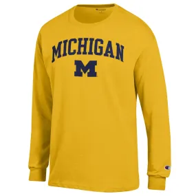 Champion Michigan Arch Logo Long Sleeve - Yellow