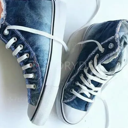 Chicvane Denim High Top Lace Up Canvas Shoes