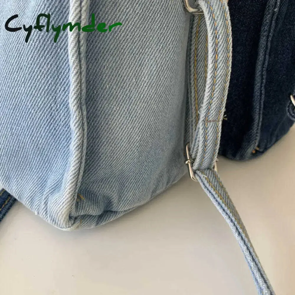 Cyflymder Denim Jeans Shoulder Crossbody Bag Girl Fashion Luxury Design Totes For Women Casual Large Capacity Shopping Handbag and Purse