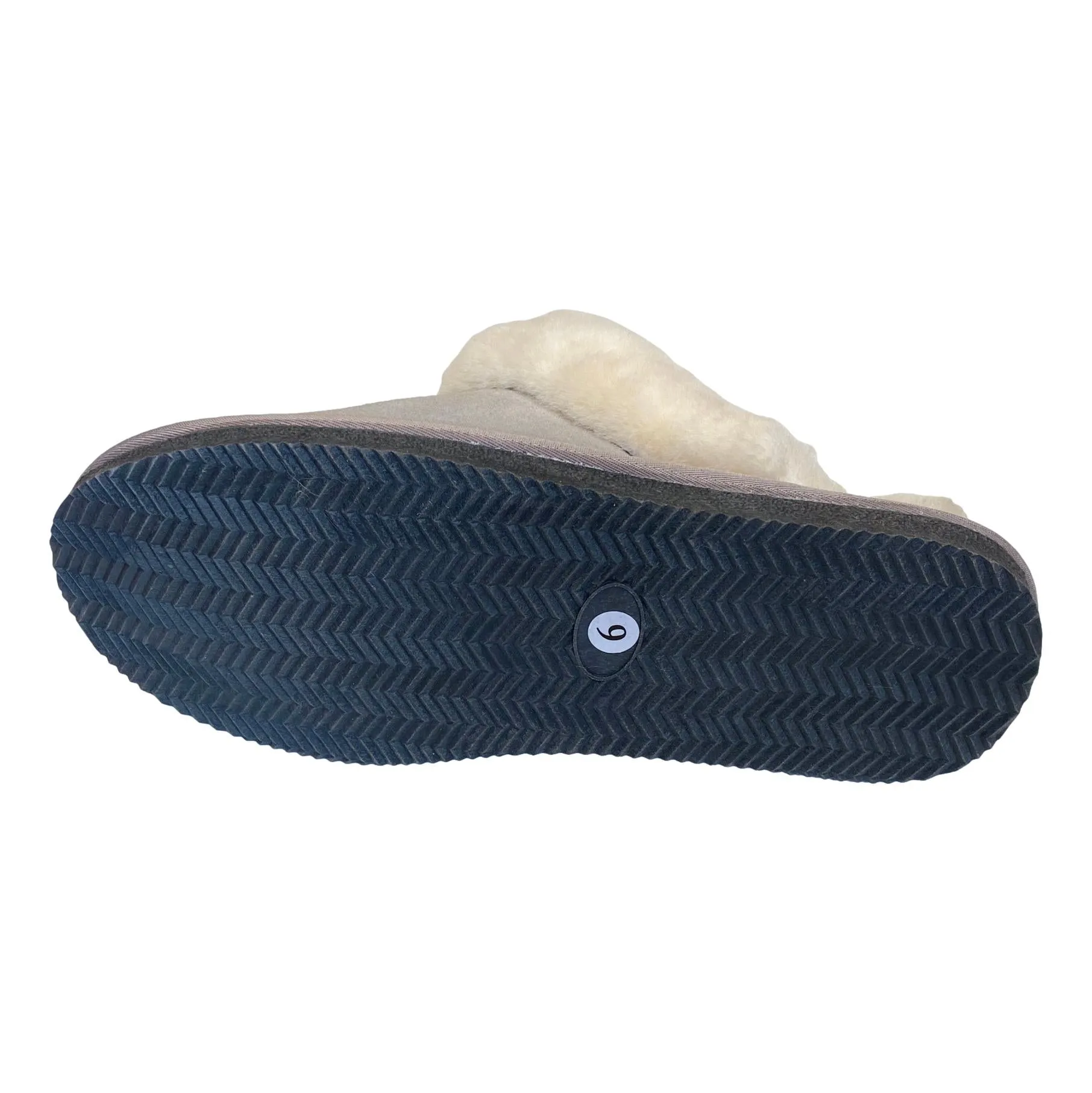 Deluxe Ladies 'Daisy' Sheepskin Slipper Mule - Light Grey