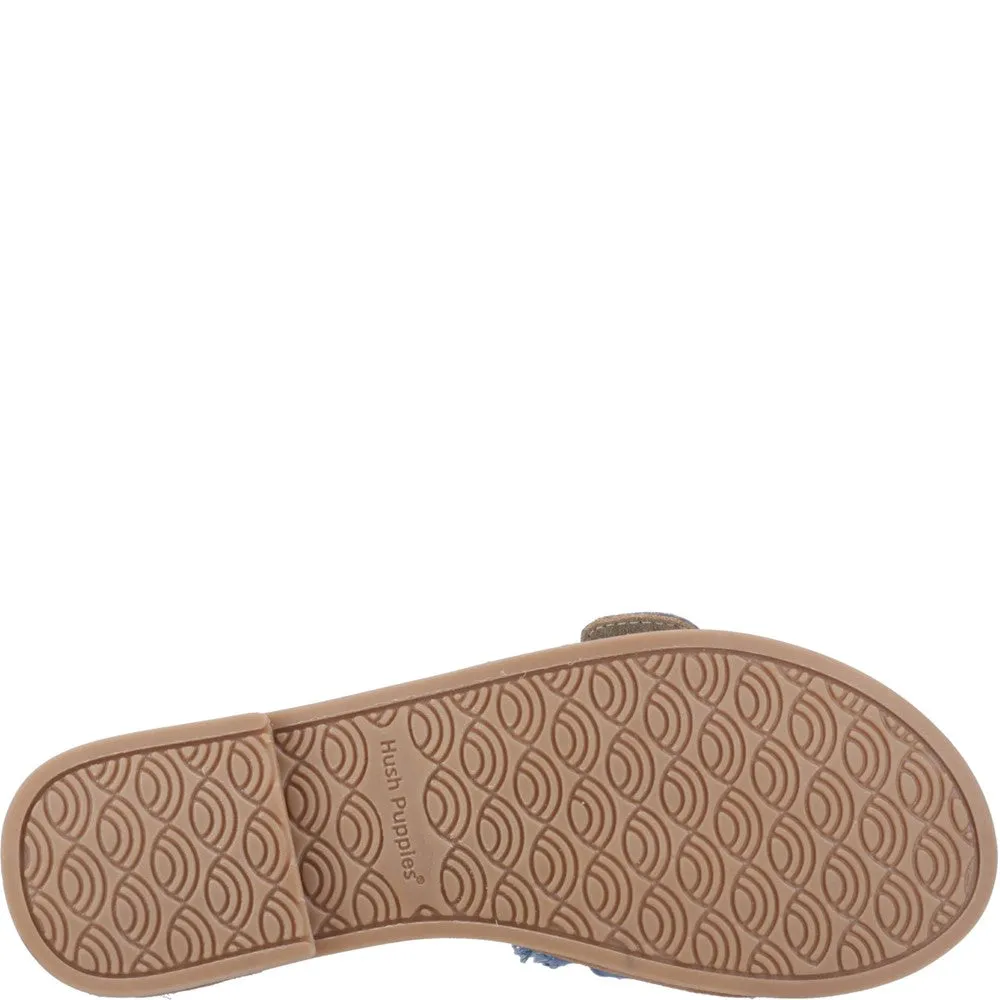 Denim Hayley Buckle Slides