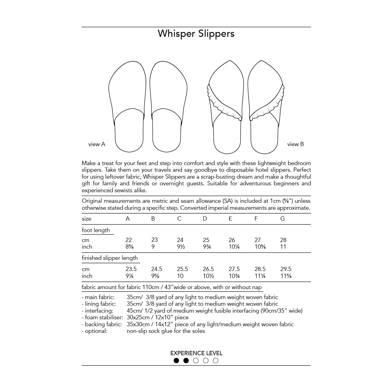 DHURATA DAVIES • Whisper Slippers Sewing Pattern
