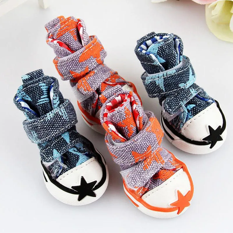 Dog shoes starfish canvas