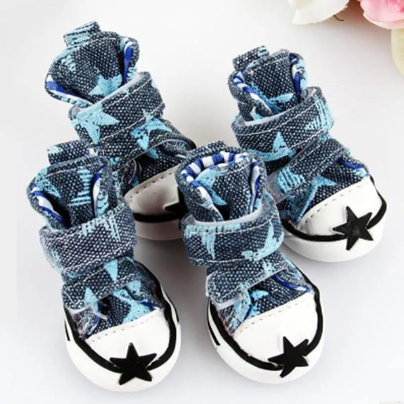 Dog shoes starfish canvas