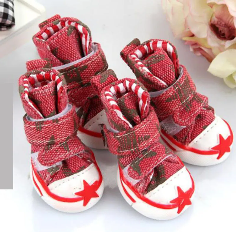 Dog shoes starfish canvas