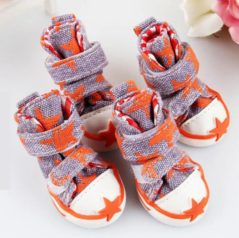 Dog shoes starfish canvas