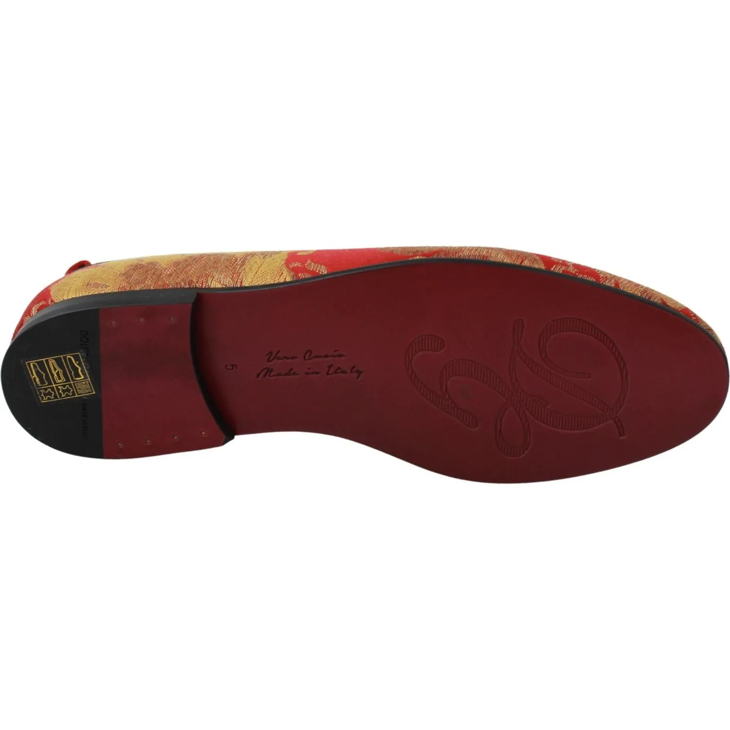 Dolce & Gabbana Rose Gold Brocade Loafers Slide Flats