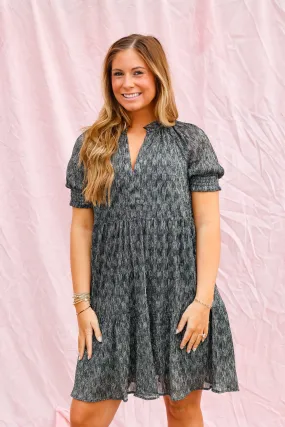 Dream Together Short Sleeve Metallic Dress