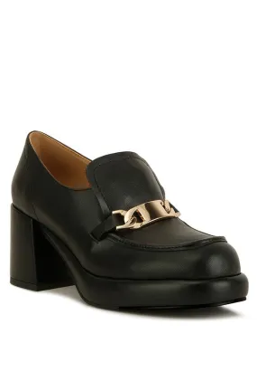 Elite Leather Platform Loafers