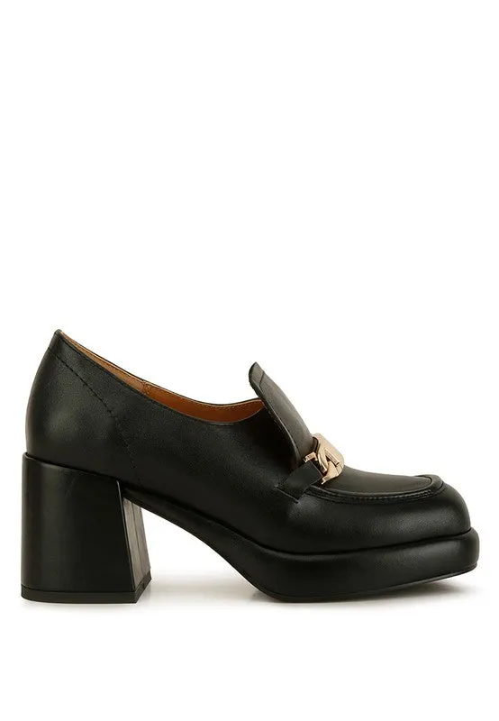 Elite Leather Platform Loafers