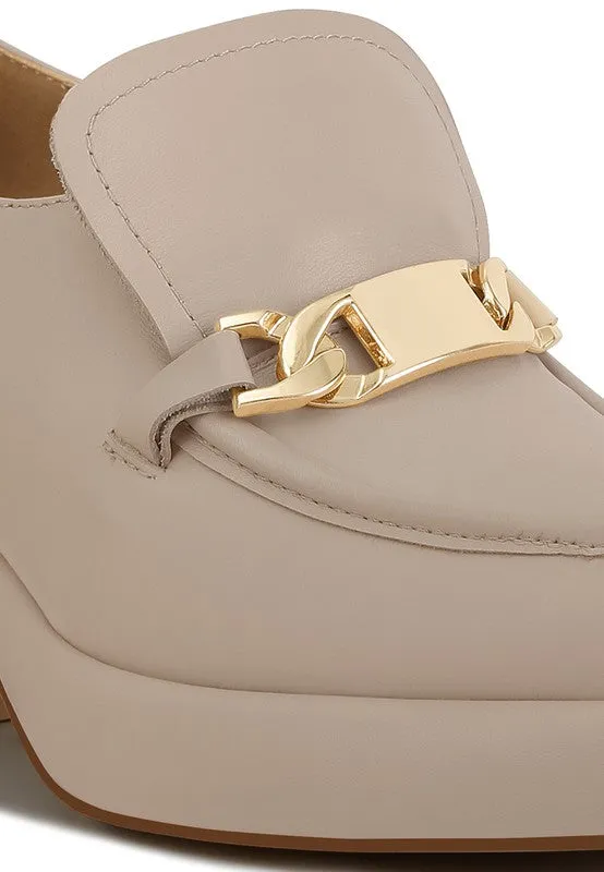 Elite Leather Platform Loafers