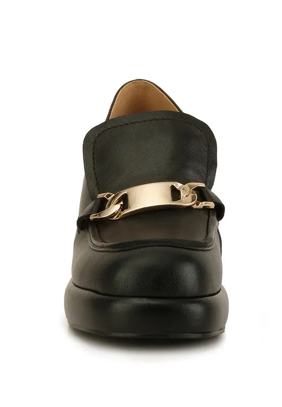 Elite Leather Platform Loafers