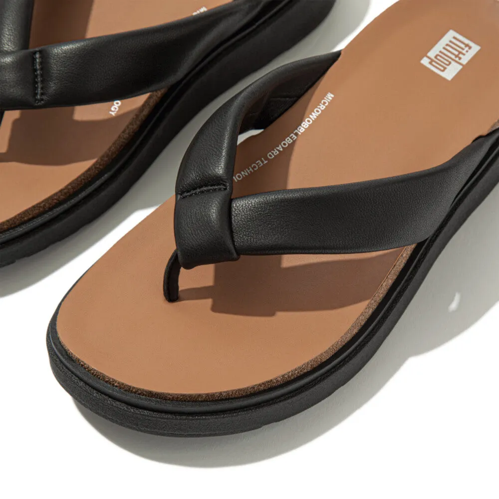 Fitflop Gen-FF Padded-Strap Leather Toe Post All Black