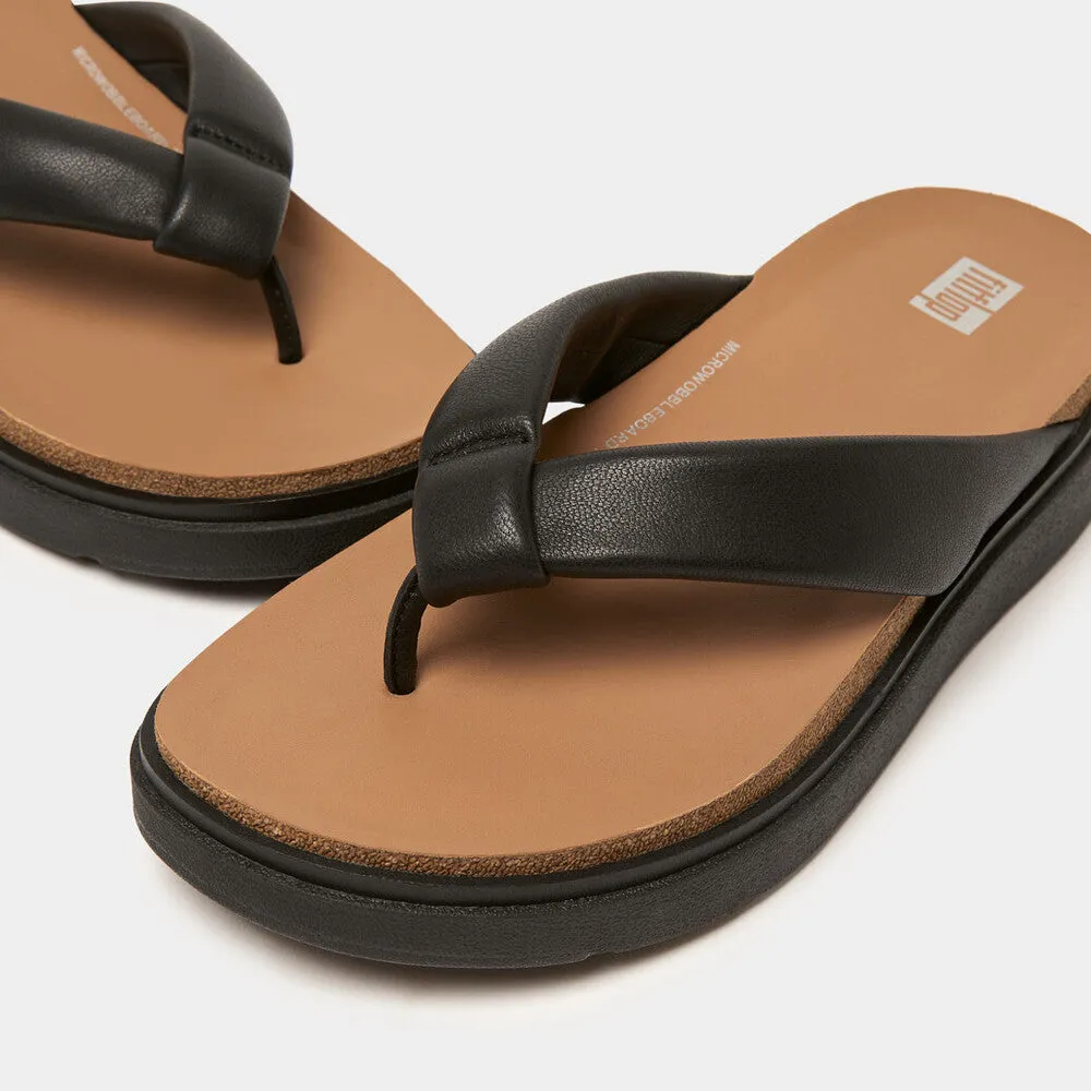 Fitflop Gen-FF Padded-Strap Leather Toe Post All Black
