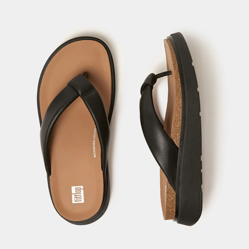 Fitflop Gen-FF Padded-Strap Leather Toe Post All Black
