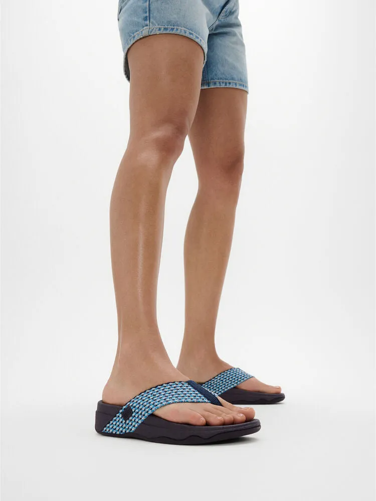 FitFlop Surfa Multi-Tone Webbing Toe-Post Sandals - Midnight Navy