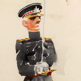 Greville Irwin - Study of a Foot Guards officer in Frock Coat, 1935