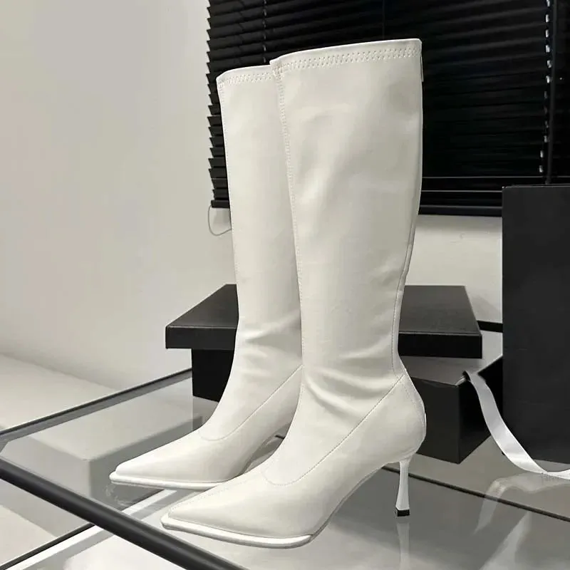 High Heels Zipper Long Stretch Modern Boots