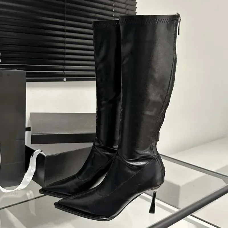 High Heels Zipper Long Stretch Modern Boots