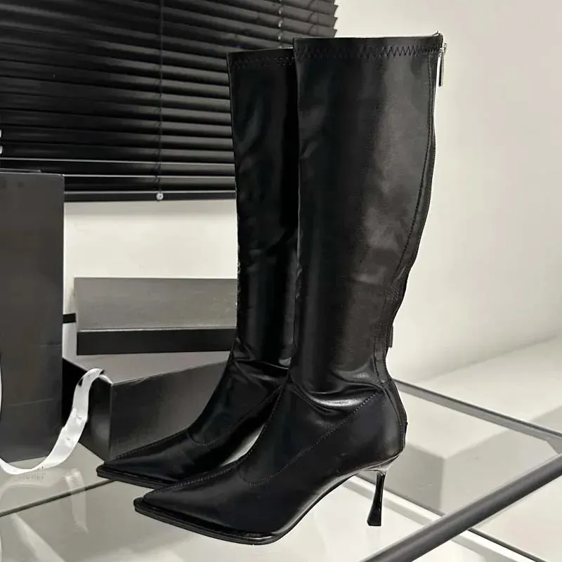 High Heels Zipper Long Stretch Modern Boots