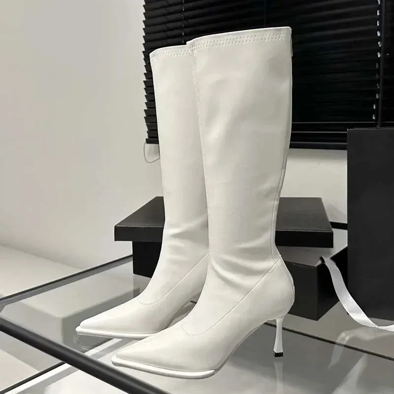 High Heels Zipper Long Stretch Modern Boots
