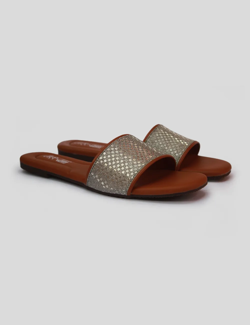 Light Brown Flat Slippers for women