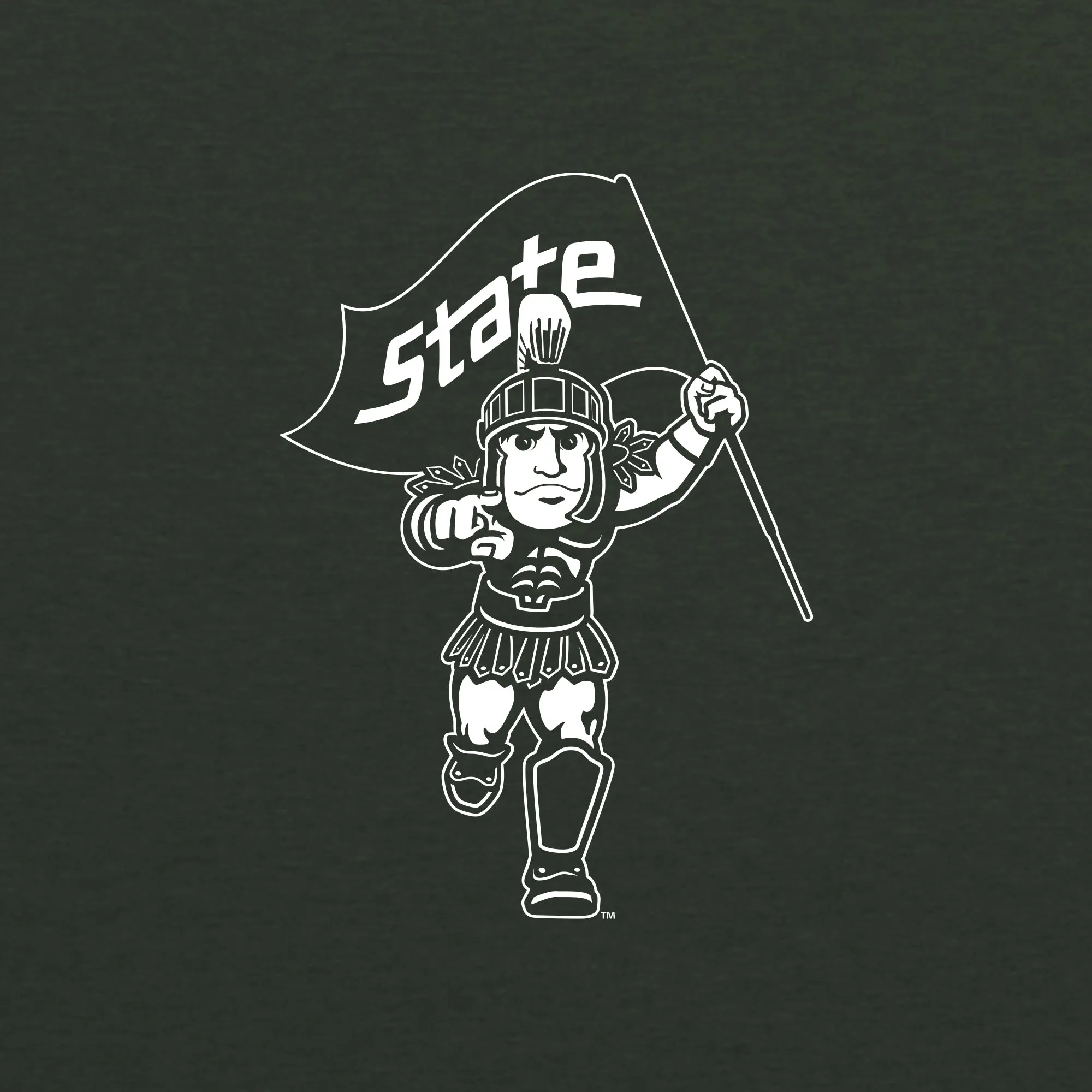 MSU Sparty Flag Unisex Triblend T-Shirt - Herb Green