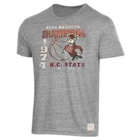 NC State Wolfpack Retro Brand Youth Heather Grey 1974 National Champion T-Shirt