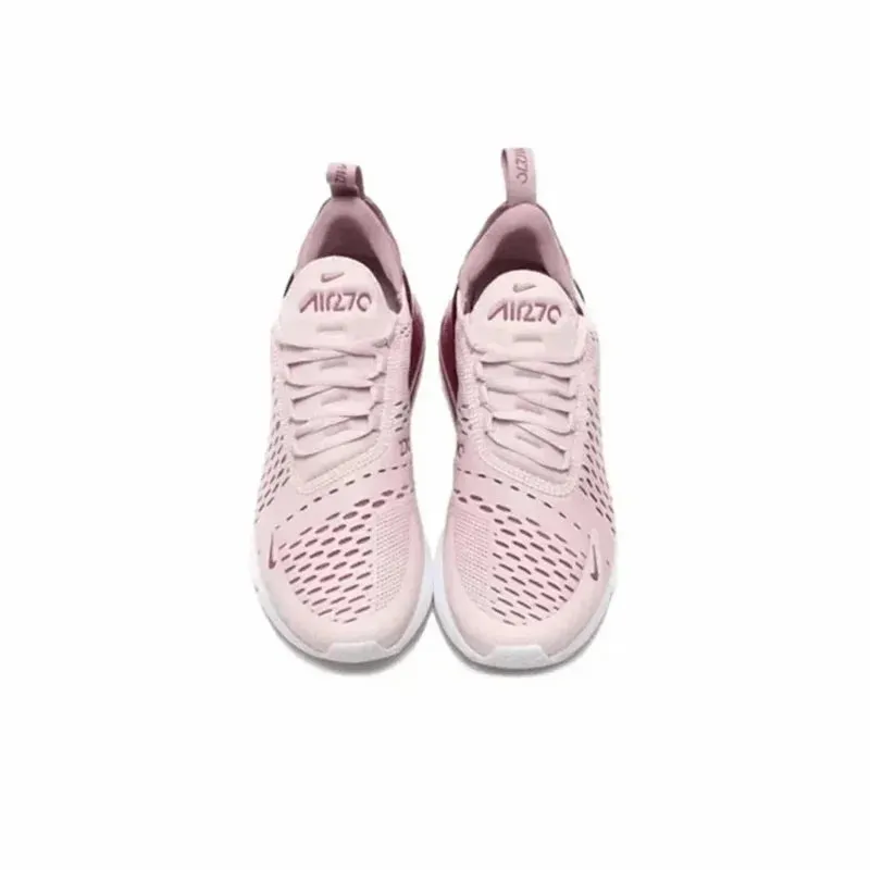 Nike Air Max 270 Men's Women's Running Shoes Retro Shock-absorbing Non-slip Low-top Air Cushion Casual Running Shoes Pink Purple