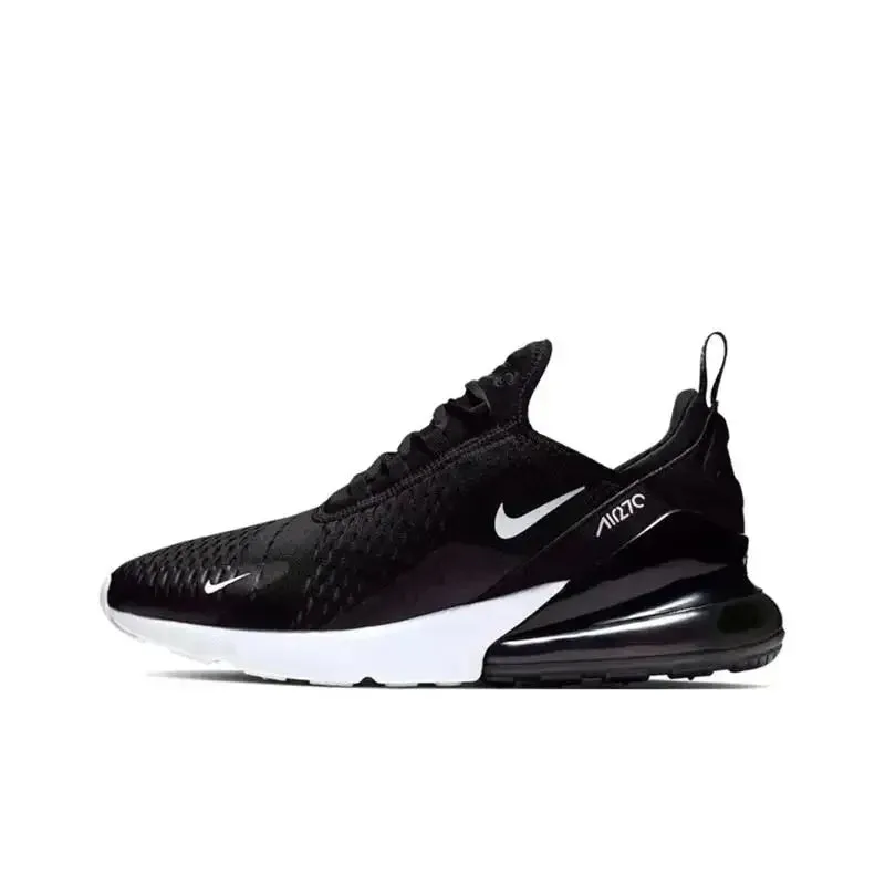 Nike Air Max 270 Men's Women's Running Shoes Retro Shock-absorbing Non-slip Low-top Air Cushion Casual Running Shoes Pink Purple