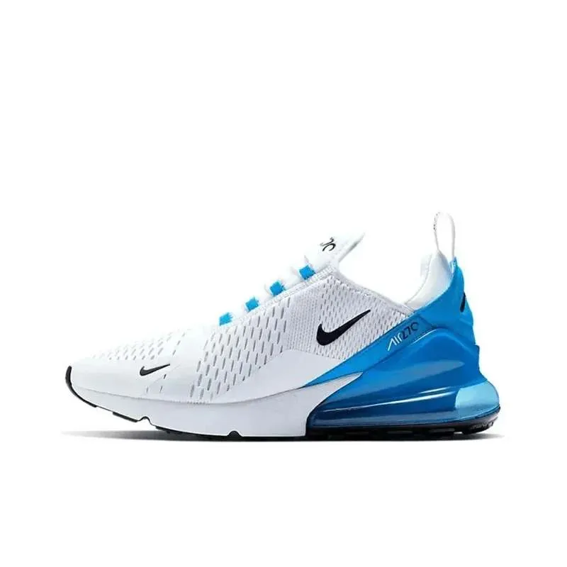 Nike Air Max 270 Men's Women's Running Shoes Retro Shock-absorbing Non-slip Low-top Air Cushion Casual Running Shoes Pink Purple