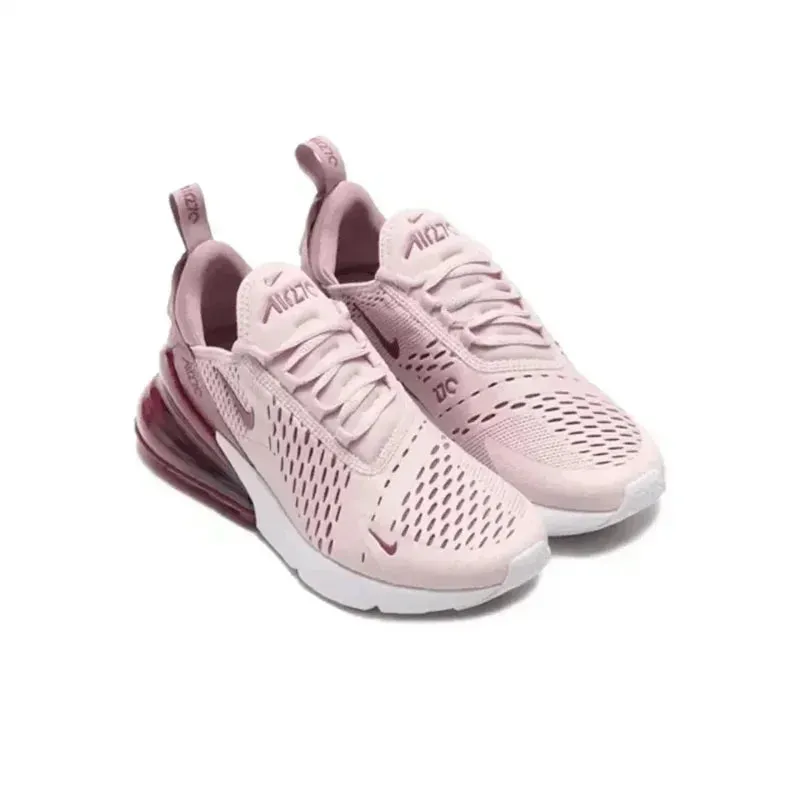 Nike Air Max 270 Men's Women's Running Shoes Retro Shock-absorbing Non-slip Low-top Air Cushion Casual Running Shoes Pink Purple