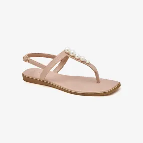 Pearl Strip Sandals