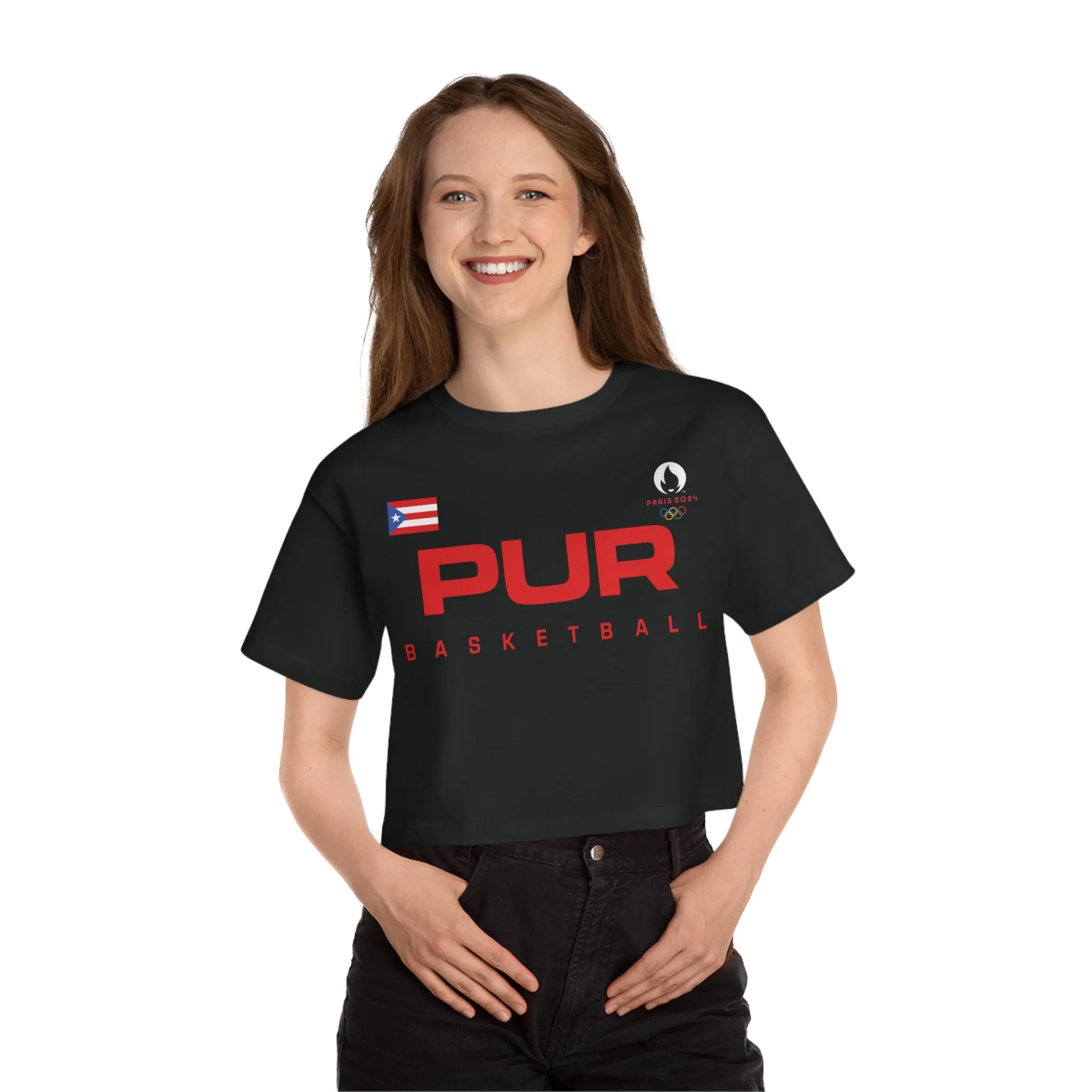 PUR Basketball Paris 2024 Champion Women's Cropped T-Shirt
