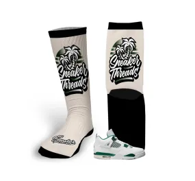 Retro 4 Oxidized Green ST Palms Socks