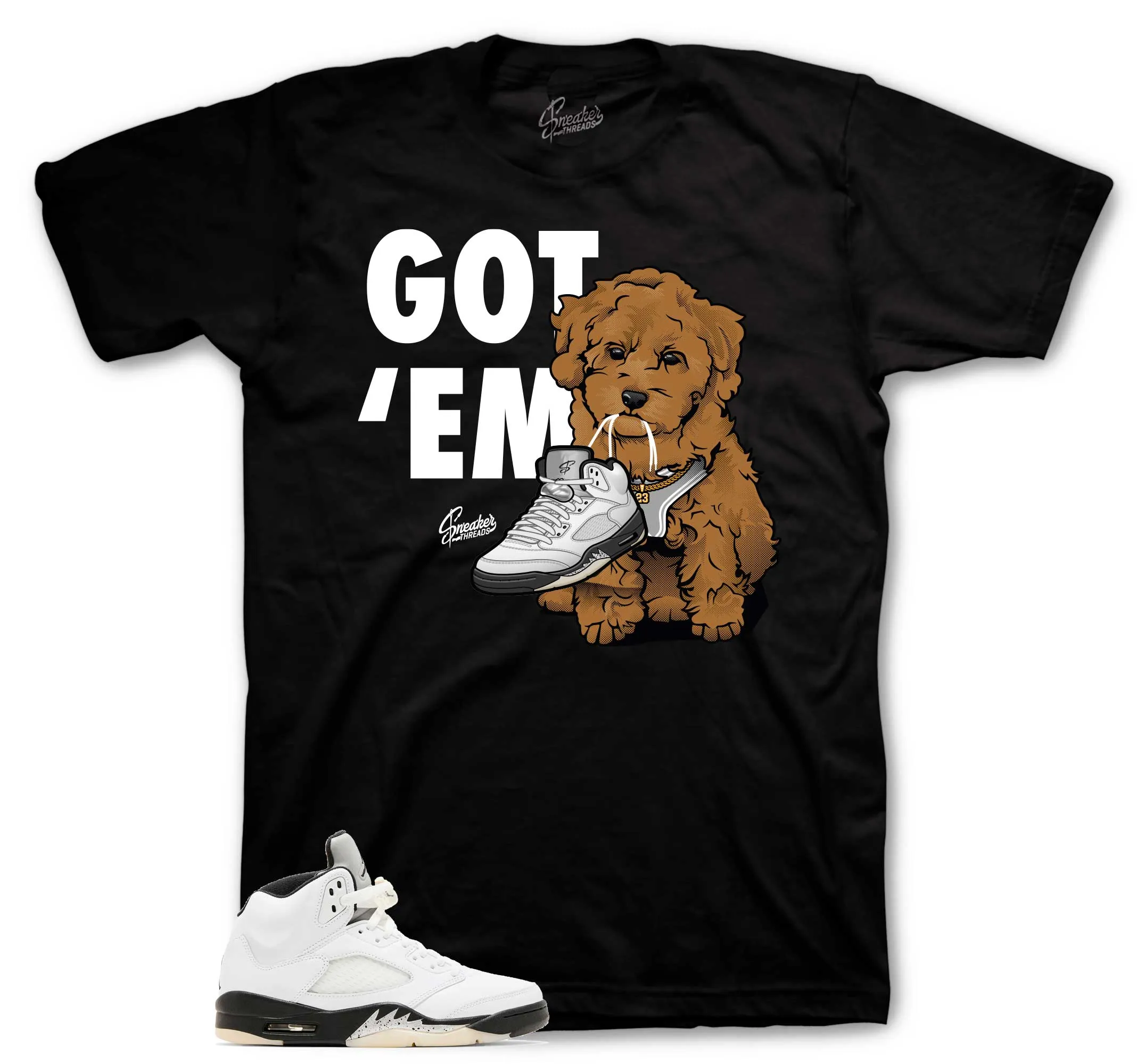 Retro 5 White Black Got Em Shirt