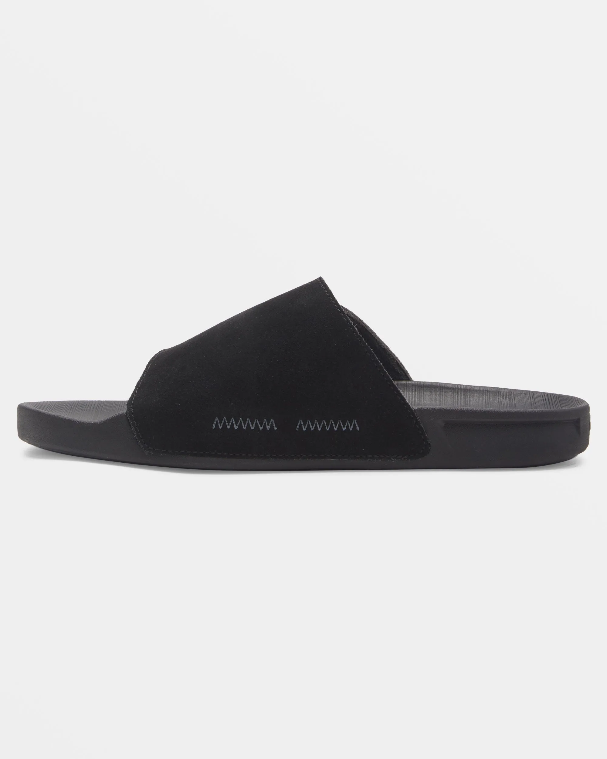 Rivi Suede Slide Sandals - Black 1