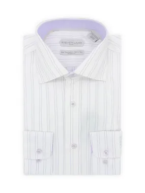 Spread Collar |Stripe Dress Shirt | Purple