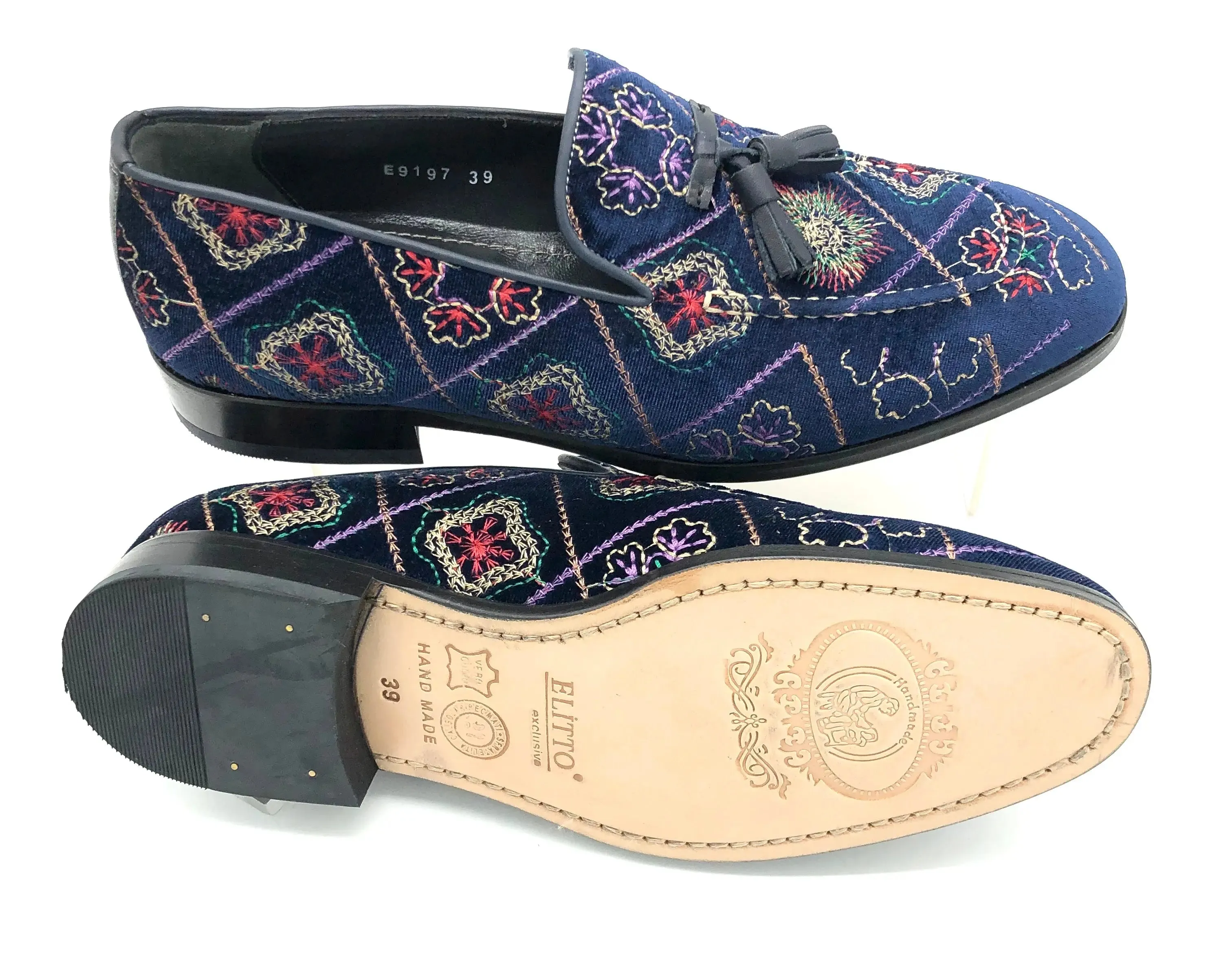 Statement Slip-On Loafers - ELI39 Navy